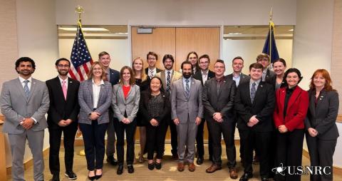 Miles with fellow members of the Nuclear Engineering Student Delegation. Photo credit: U.S. Nuclear Regulatory Commission