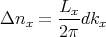 LxΔnx = --dkx 2π