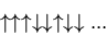 \begin{displaymath}
\uparrow\uparrow\uparrow\downarrow\downarrow\uparrow\downarrow\downarrow...
\end{displaymath}