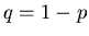 $q=1-p$