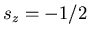 $s_{z}=-1/2$