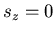 $s_{z}=0$