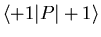 $\displaystyle \langle +1\vert P\vert+1\rangle$