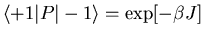 $\displaystyle \langle +1\vert P\vert-1\rangle=\exp[-\beta J]$