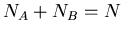 $N_A+N_B=N$