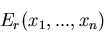 \begin{displaymath}
E_r(x_1, ... ,x_n)
\end{displaymath}