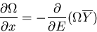 \begin{displaymath}\frac{\partial \Omega}{\partial x}=-\frac{\partial}{\partial E}
(\Omega\overline{Y})
\end{displaymath}
