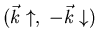 $(\vec{k}\uparrow,\;-\vec{k}\downarrow)$