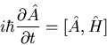 \begin{displaymath}i\hbar\frac{\partial\hat{A}}{\partial t}=[\hat{A},\hat{H}]
\end{displaymath}