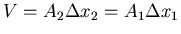 $\displaystyle P_1A_1\Delta x_1-P_2A_2\Delta x_2$