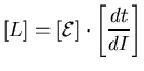 $\displaystyle \left[ L \right] = \left[ {\cal E} \right] \cdot \left[
\frac{dt}{dI} \right]$