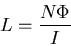 \begin{displaymath}
L = \frac{N \Phi}{I}
\end{displaymath}