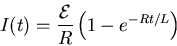 \begin{displaymath}
I (t) = \frac{\cal E}{R} \left(1-e^{-R t/L}\right)
\end{displaymath}